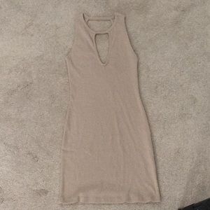 Beige Form Fitting Dress